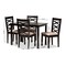 Baxton Studio Lanier Sand Upholstered Espresso Finished Wood 5-Piece Dining Set 153-9405-8026 - alternate 4